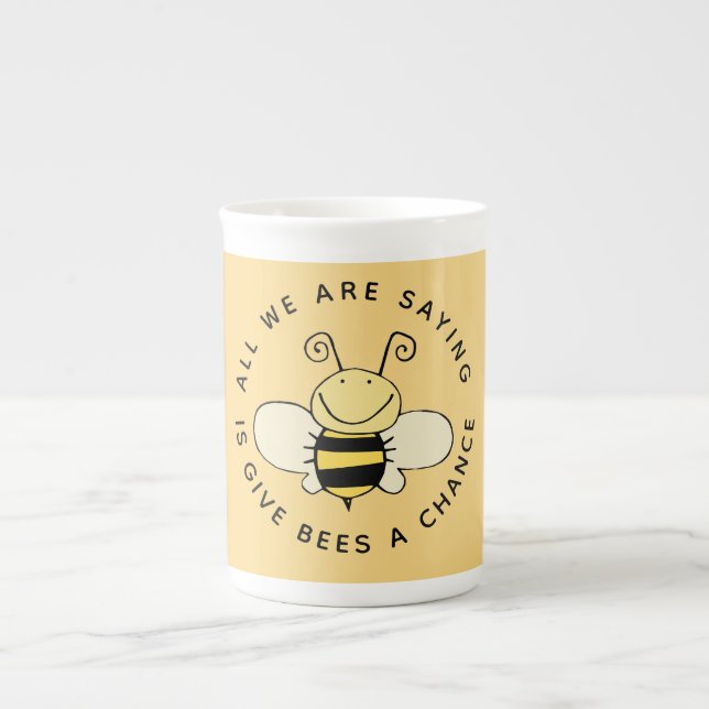 Give Bees a Chance Cutie Bee Bone China Mug (Front)
