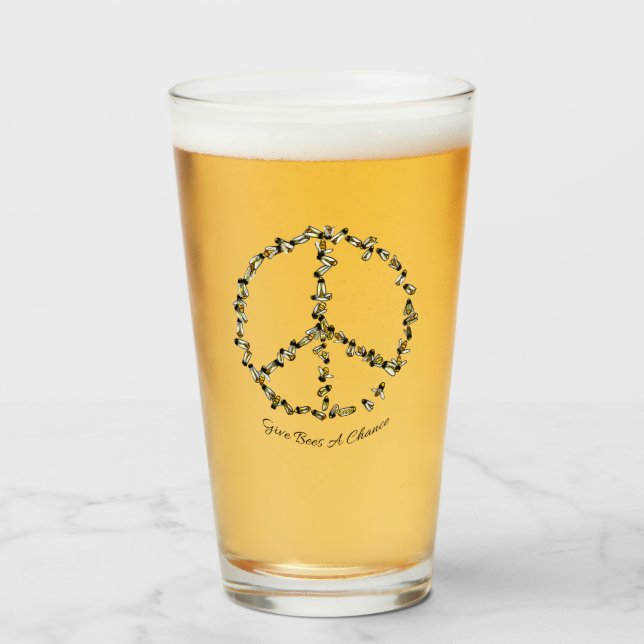 Give Bees A Chance Glass (Front Filled)