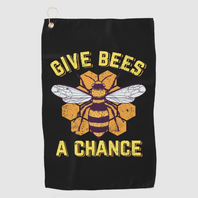 Give Bees A Chance Golf Towel (Front)