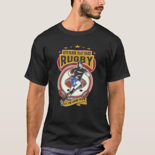 Give Blood Play hard Rugby football gear tee