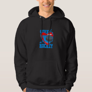 Give Blood Play Hockey Funny For Hockey Player and Hoodie