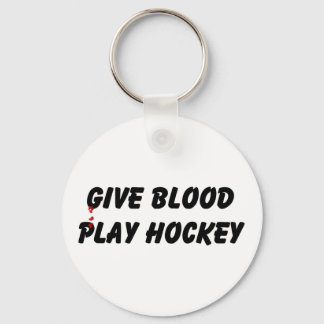 Give Blood Play Hockey Key Ring