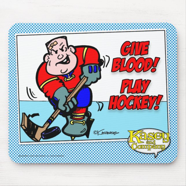 Give Blood! Play Hockey! Mouse Pad (Front)