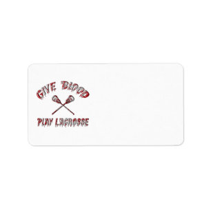 Give Blood Play Lacrosse Address Labels