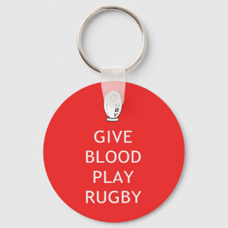 Give Blood Play Rugby Key Ring