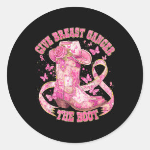 Give Breast Cancer Awareness The Boot Women Men Gi Classic Round Sticker