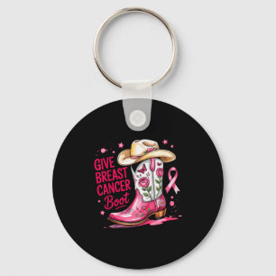 Give Breast Cancer The Boot Breast Cancer Nk Ribbo Key Ring