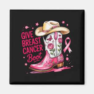 Give Breast Cancer The Boot Breast Cancer Nk Ribbo Magnet