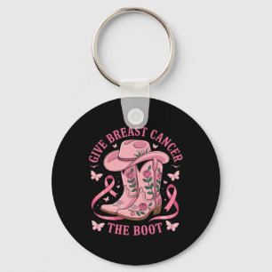 Give Breast Cancer The Boot Cancer Awareness Key Ring