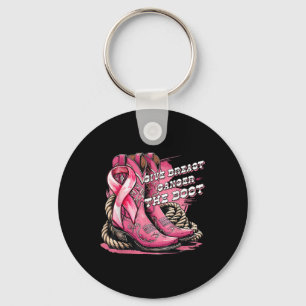 Give Breast Cancer The Boot Cowgirl Breast Cancer Key Ring