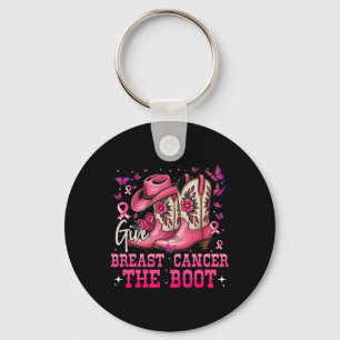 Give Breast Cancer The Boot Cowgirl Breast Cancer Key Ring