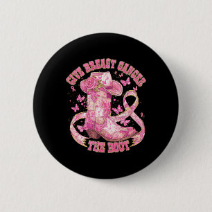 Give Breast Cancer The Boot Cowgirl Cancer Awarene 6 Cm Round Badge