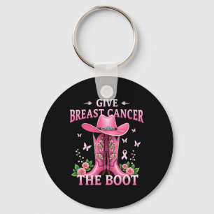 Give Breast Cancer The Boot Cowgirl Cancer Awarene Key Ring