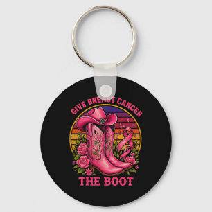 Give Breast Cancer The Boot Cowgirl Cancer Awarene Key Ring