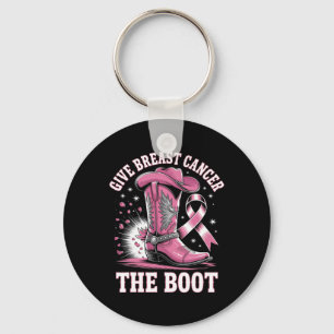 Give Breast Cancer The Boot Cowgirl Cancer Awarene Key Ring