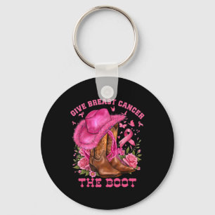 Give Breast Cancer The Boot Cowgirl Cancer Awarene Key Ring