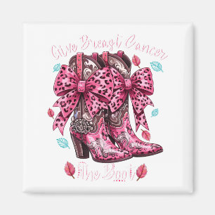 Give Breast Cancer The Boot Nk Cowgirl Western Tee Magnet