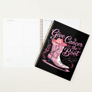 Give Breast Cancer The Boot Pink Ribbon Planner