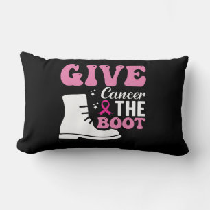 give cancer the boot breast cancer awareness lumbar cushion