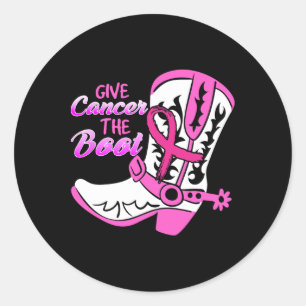 Give Cancer The Boot  Classic Round Sticker