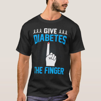 Give Diabetes The Finger November We Wear Blue for T-Shirt