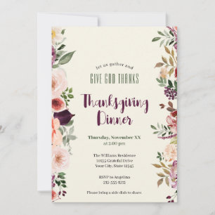 Give God Thanks Thanksgiving Dinner Invitation