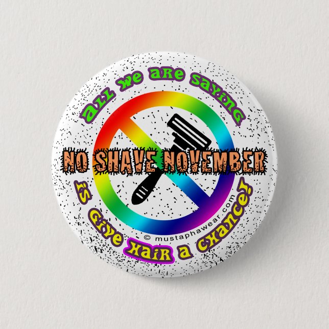 "Give hair a chance!" 6 Cm Round Badge (Front)