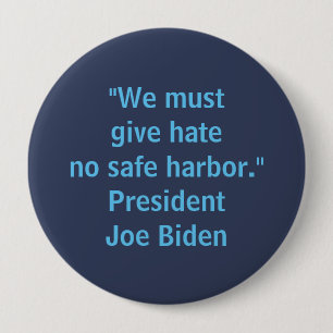 Give Hate No Safe Harbour - Joe Biden Men's 10 Cm Round Badge