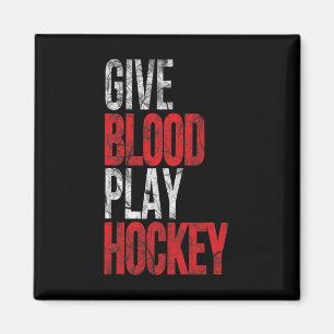 Give Heart And Play Ice Hockey - Player Inspired D Magnet