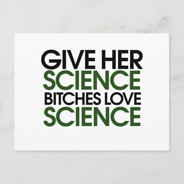 Give her science postcard (Front)