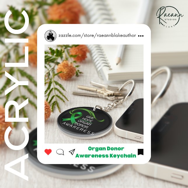 Give Hope Organ Donor Awareness Round Acrylic  Key Ring (Creator Uploaded)