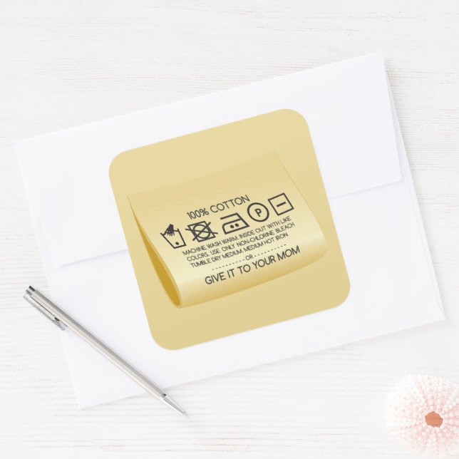 Give it to your mum 1 square sticker (Envelope)