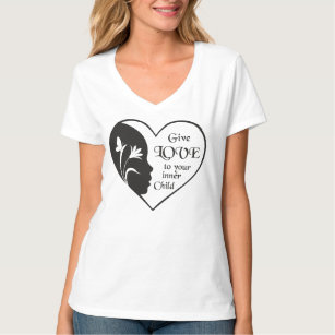 Give Love to Your Inner Child Elegant Monochrome T-Shirt
