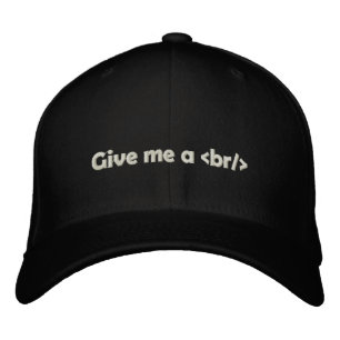 Give me a break White Embroidered Hat