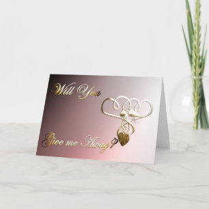 Give me away proposal wedding doves card