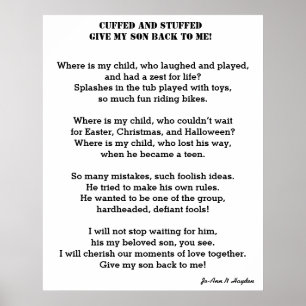 GIVE ME BACK MY SON poem Poster