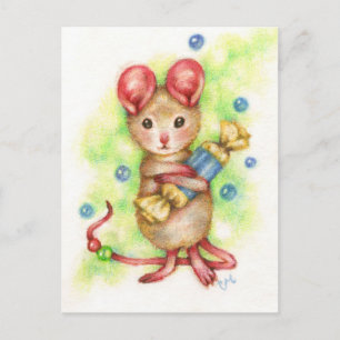Give Me Candy - Cute Mouse Art Postcard