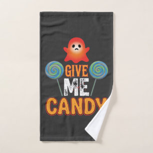 Give Me Candy Halloween Ghost_1 Hand Towel