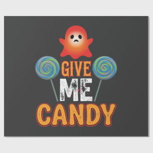Give Me Candy Halloween Ghost_1 Wrapping Paper