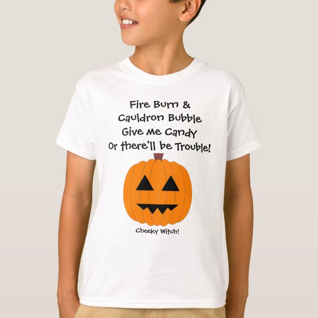 Give me Candy - Kids Halloween T Shirt (Front)