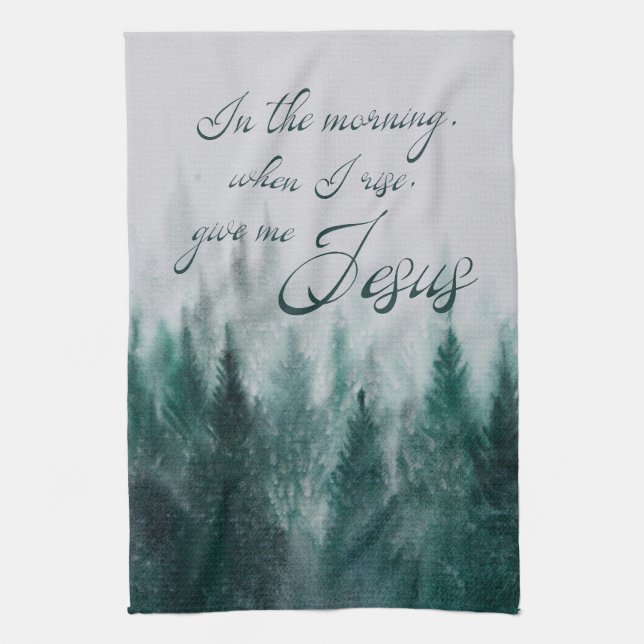 Give Me Jesus Pine Tree           Tea Towel (Vertical)