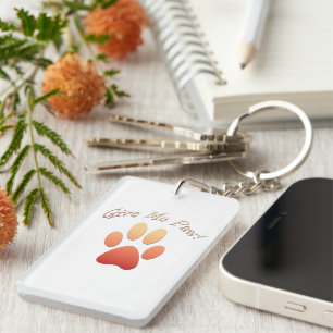 Give Me Paw orange Key Ring
