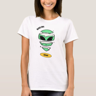 Give Me Space Funny Alien Cartoon T-Shirt