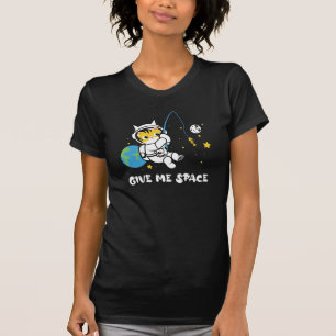 Give me space kawaii cat fishing planet earth  T-Shirt