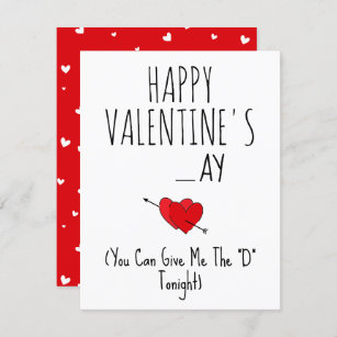 Give me the 'D' tonight Funny Naughty happy Vday Card