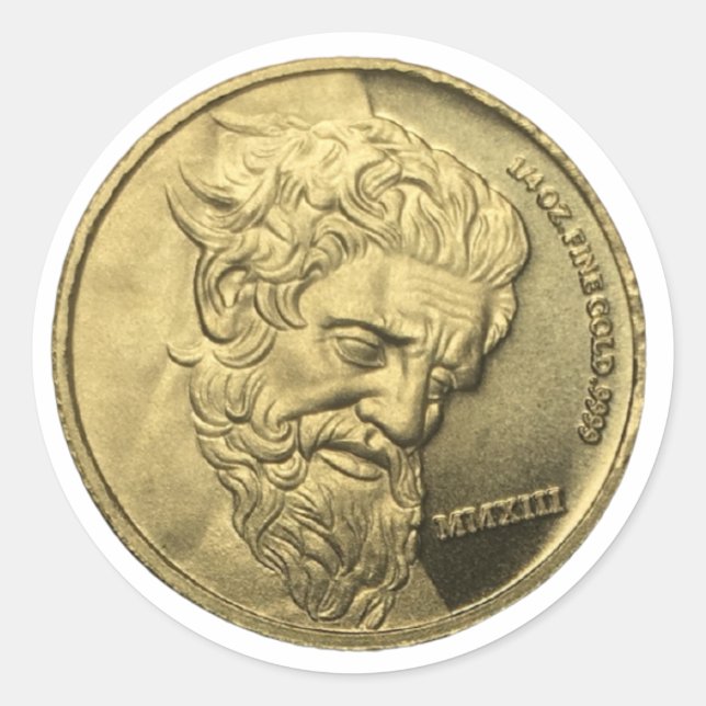 Give Me the Gold Classic Round Sticker (Front)