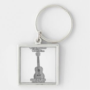 Give me the guitar and no one gets hurt. B & W Key Ring