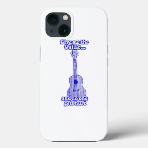 Give me the guitar and no one gets hurt.retro blue iPhone 13 case