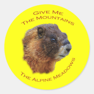 Give Me the Mountains...Marmot Classic Round Sticker