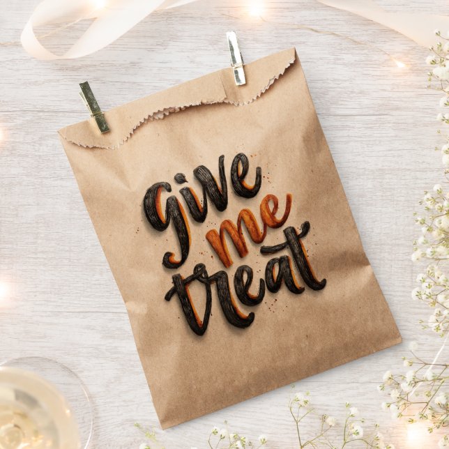 Give Me Treat | Halloween Candy Favour Bags (Clipped)